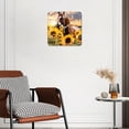 thumbnail image 3 of 10 Inch Wall Clock Battery Operated Silent Clock Decorative for Office, Kitchen, Outdoor, Living RoomHorse Sunflowers Elegant, 3 of 4