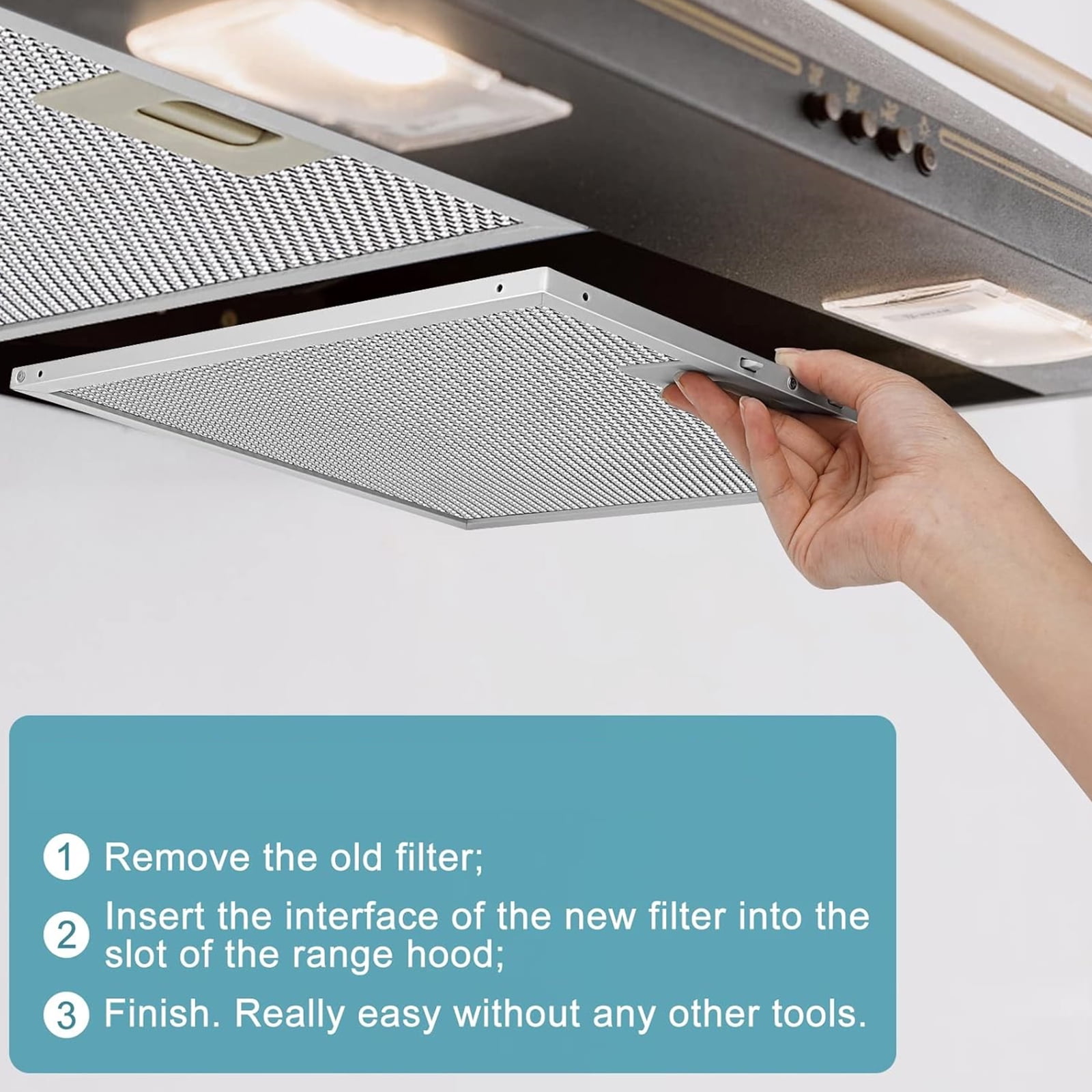Ranges Hoods Filter Extractor Hoods Filter Oil Purifiers Filter Indoor BBQ Hoods Filter Metal Texture Suitable for Cooking