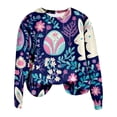 thumbnail image 5 of TAIAOJING Womens Fashion Easter Print O Neck Sweatshirt Round Neck Fit Pullover Tops Long Sleeve Workout Shirts Loose Blouse, 5 of 7