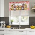 thumbnail image 4 of Pink Gnomes Fall Curtain Valances for Windows, Kitchen Valance Window Treatments Panel 2 Pack, Thanksgiving Pumpkin Sunflower Eucalyptus Rod Pocket Short Curtains for Bathroom Bedroom 42 x 18 Inch, 4 of 8