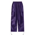 thumbnail image 5 of Gvdentm Womens Cargo Sweatpants Casual Baggy High Waisted Joggers Pants Sweat Pants with Pocket Purple,S, 5 of 5