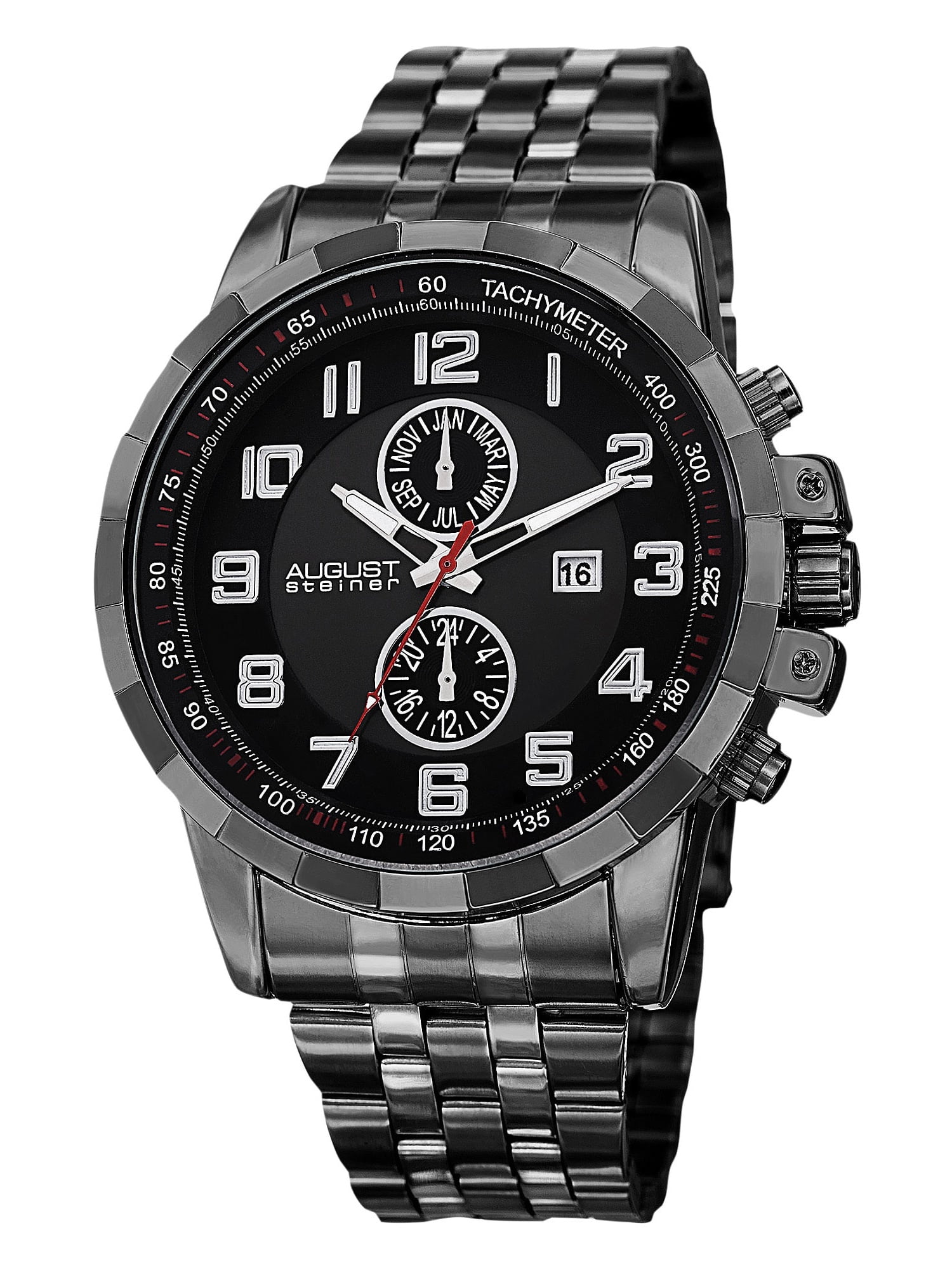 stainless steel back multifunction watch