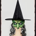 thumbnail image 5 of Wovilon Halloween Bathroom Decor, Halloween Witch Mask With Hat Long Hair Grimace Mask Scary Dance Performance Props, 5 of 8