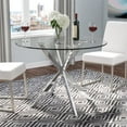 thumbnail image 2 of Home Gear Franz 41.3" Table à Manger en Verre Contemporain Ronde en Argent, 2 of 2