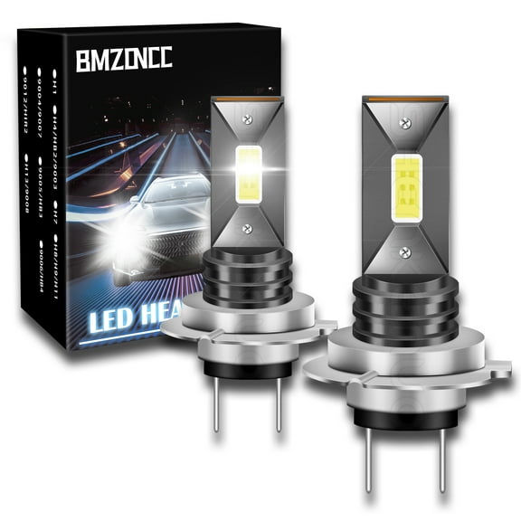 H7 LED Headlight Bulb, 4000LM 6000K Cool White 300% Brighter, 1:1 Mini Size, Fog Lights Halogen Replacement Bulb, Pack of 2