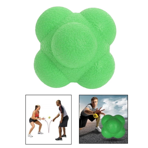 Pelotas de reacción para , y , entrenamiento de coordinación, pelota hexagonal para béisbol, baloncesto, boxeo, fútbol, fút Verde Macarena Rebotar bolas de reacción
