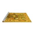 thumbnail image 2 of Ahgly Company Machine Washable Indoor Round Animal Yellow Traditional Area Rugs, 4' Round, 2 of 4