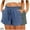 Blue, variant on Sakmal Cotton Shorts for Women 2PC Yellow High Waisted 5 Inch Inseam Solid Shorts with Pockets