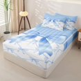 thumbnail image 2 of Erosebridal Princess Blue Bowknot Zipper Queen Comforter Set with Fitted Sheet and 2 Pillowcases,Cute Ribbon Bows Zipper Bedding Set For Girls,Colorful Stars Reversible,4pcs, 2 of 7