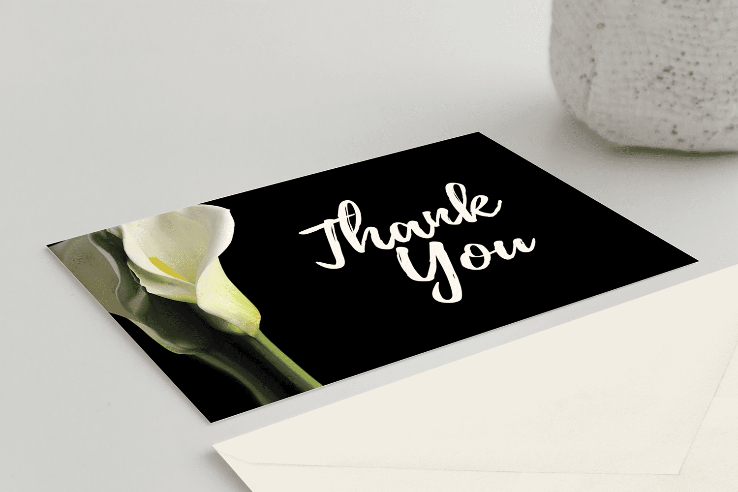 50 Lily Funeral Sympathy Bereavement Thank You Cards With Envelopes - Message Inside