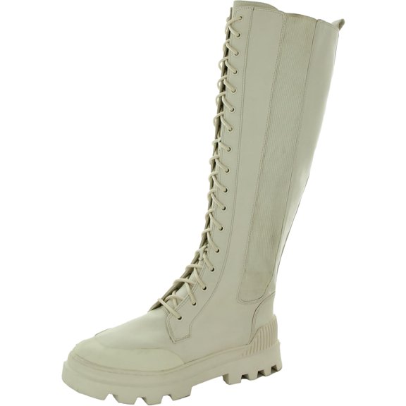 Circus by Sam Edelman Womens Ina Faux Leather Lug Sole Combat & Lace-up Boots