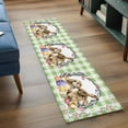 thumbnail image 3 of Easter Bunny 2'x6' Runner Rugs for Hallway Kitchen Bedside Non Slip, Spring Easter Eggs Chick Floral Sage Green Check Entryway Rug Runners with Rubber Backing, Long Carpet Runner for Laundry Room, 3 of 8