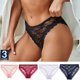 thumbnail image 3 of 3 unids/set floral encaje sexy mujeres lencería bragas m-2xl más tamaño calzoncillos transparentes mujer cómodo calzoncillos niñaspangjing, 3 of 4