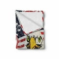 thumbnail image 2 of American Flag Soft Flannel Fleece Throw Blanket, USA Eagle Grunge Effect 4th of July Usa Country Independence Image, Cozy Plush for Indoor and Outdoor Use, 60" x 80", Multicolor, by Ambesonne, 2 of 6