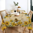 thumbnail image 4 of Sunflower Tablecloth 60x84 Inch Rectangle, Sunflower Decorations for Home, Spring and Summer Table Cloth Rectangle Waterproof Stain Resistant for Table,Party, 4 of 6