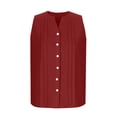 thumbnail image 6 of Womens Cotton Linen Sleeveless V Neck Button Down Shirts Pleated Loose Fit Lightweight Breathable Summer Dressy Casual Tank Blouses, 6 of 6