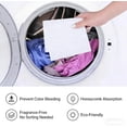 thumbnail image 3 of 100 Pack Color Catchers Sheets for Laundry Tutuviw Absorption Color Trapping Sheets Allow Mixed Wash, Dye Guard Grabber Sheets for Apartment, School, Travel, Essential for Home Use(3.9 x 5.5in), 3 of 6