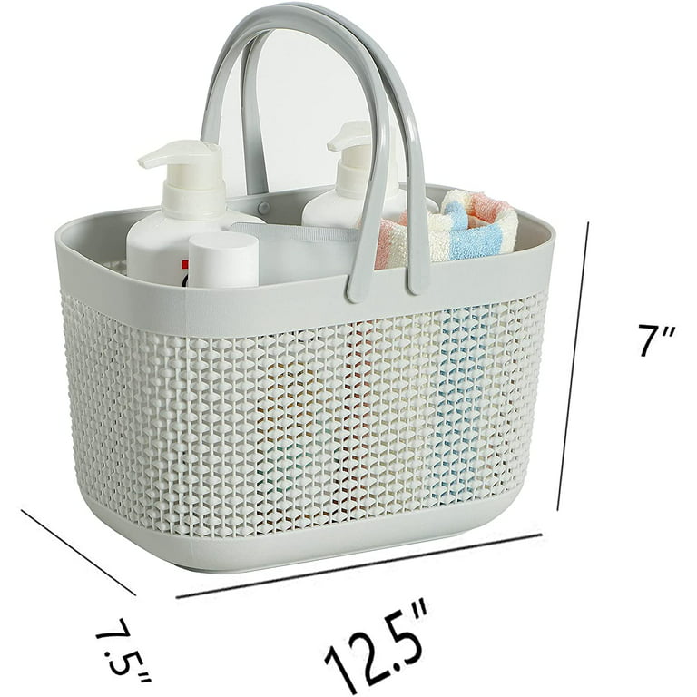 Anyoifax Portable Shower Caddy Tote Plastic Basket with Handle Cleaning  Supplies Caddy Storage Organizer Bin for Bathroom, Pantry, Kitchen, College