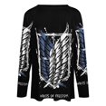 thumbnail image 5 of Attack On Titan Womens T Shirts V Neck Long Sleeve Tops Causal Loose Summer T-Shirts L, 5 of 7