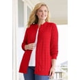 thumbnail image 2 of Woman Within Plus Size Cotton Cable Knit Cardigan Sweater, 2 of 6
