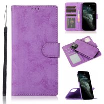 Allytech for iPhone 14 Pro Max Wallet Case with Card Holder, 2 in 1 Detachable Wallet PU Leather Magnetic Clasp Wrist Strap Stand Flip Protective Case for iPhone 14 Pro Max 6.7" 5G 2022, Purple