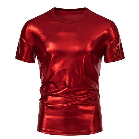 SHTXOZHI Mens Party Club T-Shirts Short Sleeve Crewneck Fashion Tees Summer Casual Tops