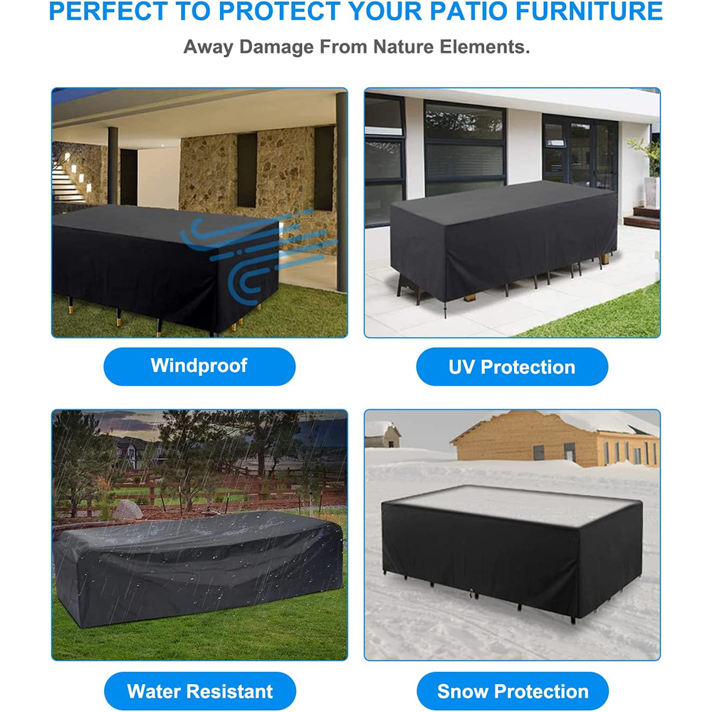 Outdoor Furniture Covers, Fangsheng Waterproof Patio Table and Chair Covers, 71” L x 47” W x 29” H