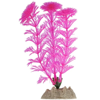Aquarium Plant Care - GloFish Pink Fluorescent Aquarium Plant Decoration, Small