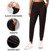 Sweet Hearts 3-Pack Womens Joggers with Pockets- Plus Size Elastic Waist Soft Sweatpants for Women Yoga Pants Made in USA