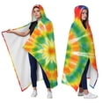 thumbnail image 2 of Wearable Blanket,Colorful Rainbow Tie Dye Spiral Pattern Hooded Wearable Flannel Blanket for Adults & Teens,Winter Poncho Shawl Wrap Cape Cozy Anti-Pill,50"x60", 2 of 5