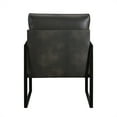thumbnail image 5 of Xukmct Faux Leather Upholstery Accent Chair with Black Metal Frame, Modern Comfort Armchair for Living Room, Office, Bedrooom, Dark Gray, 5 of 7