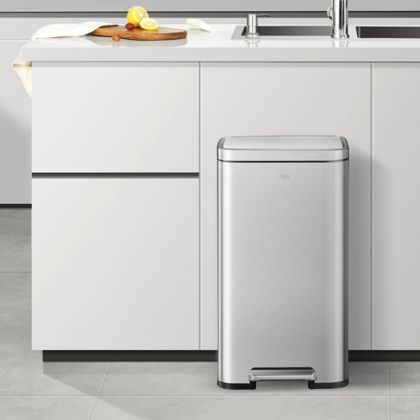 Bote de basura para cocina bano oficina Acero Inoxidable 30 L con tapa y pedal EKO Madison EKO EK9361MMT 30L Walmart en linea