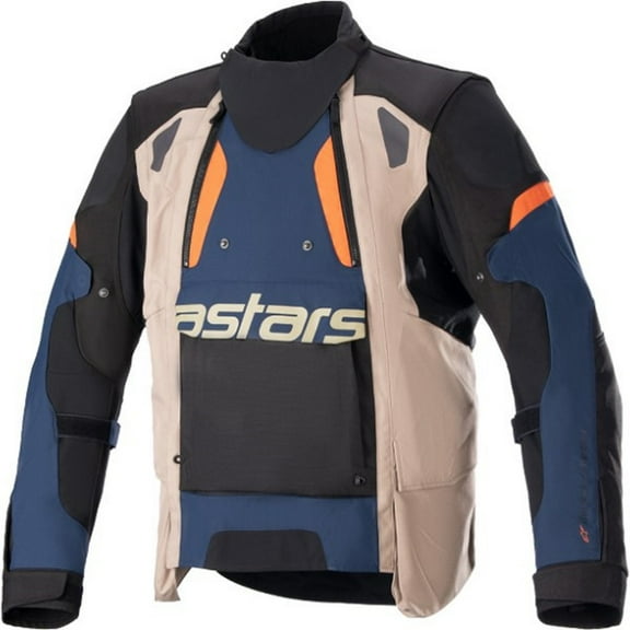 Alpinestars Halo Mens Drystar Motorcycle Jacket Blue/Khaki MD