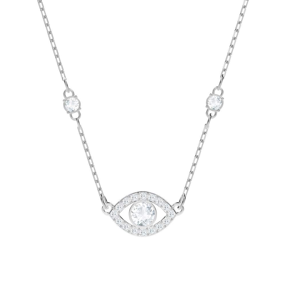 Swarovski Swarovski Crystal LUCKILY EVIL EYE Necklace, Rhodium