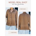 thumbnail image 3 of Asyoly Women Chiffon Blouse Swiss Dot Long Sleeve Button Down Casual Shirt Tops, 3 of 10
