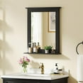 thumbnail image 6 of SAZYY Bathroom Mirror with Shelf - 27" x 22.5" Wall Mirror Over Bathroom Sink, Wooden Frame Modern Rectangular Hanging Vanity Makeup Mirrors for Washroom, Entryway, Black, 6 of 10