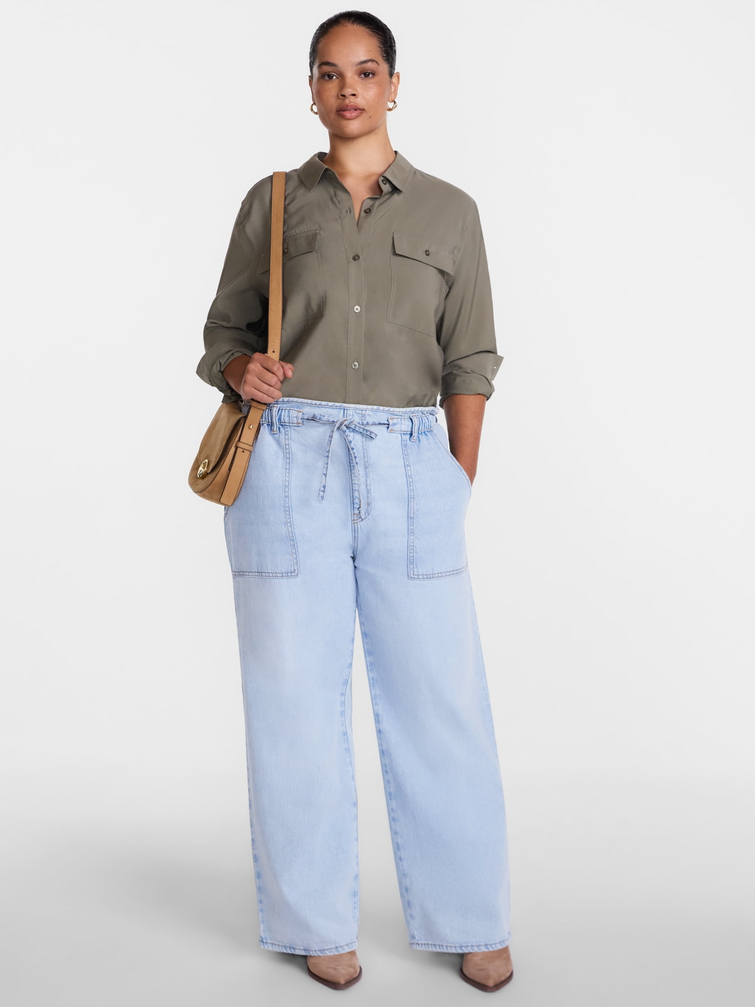 Scenario Women's Drapey Denim Jeans, Sizes XS-XXXL