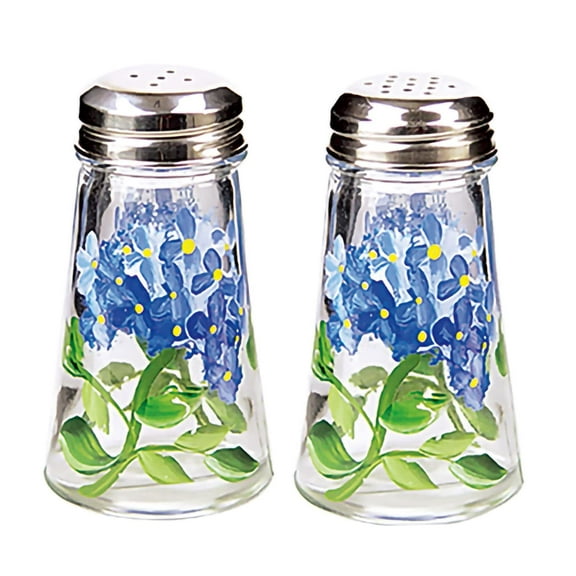 Grant Howard Hand-Painted Tapered Salt & Pepper Shaker Set – Blue Hydrangeas