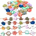 thumbnail image 1 of Intsinzi Juguetes Educativos de Cuentas de Madera para Enhebrar para niños pequeños 47 Piezas Animales de Ensartado Ocean Farm Preescolar Cuentas de Cordones Juguetes Montessori para niños de 3 4 5 6, 1 of 5