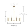 thumbnail image 3 of Capital Lighting 448691AD Portman 9 Light 34" Wide Candle Style Chandelier - Brass, 3 of 7