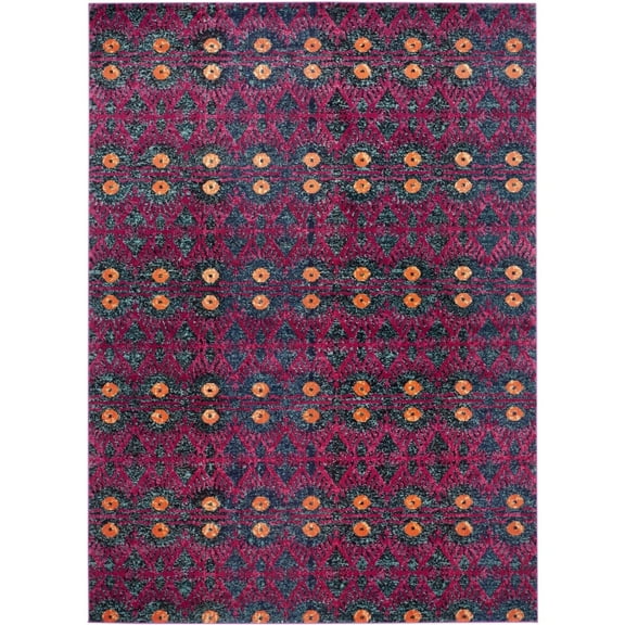 SAFAVIEH Monaco Flannery Geometric Area Rug, Pink/Multi, 4' x 5'7"