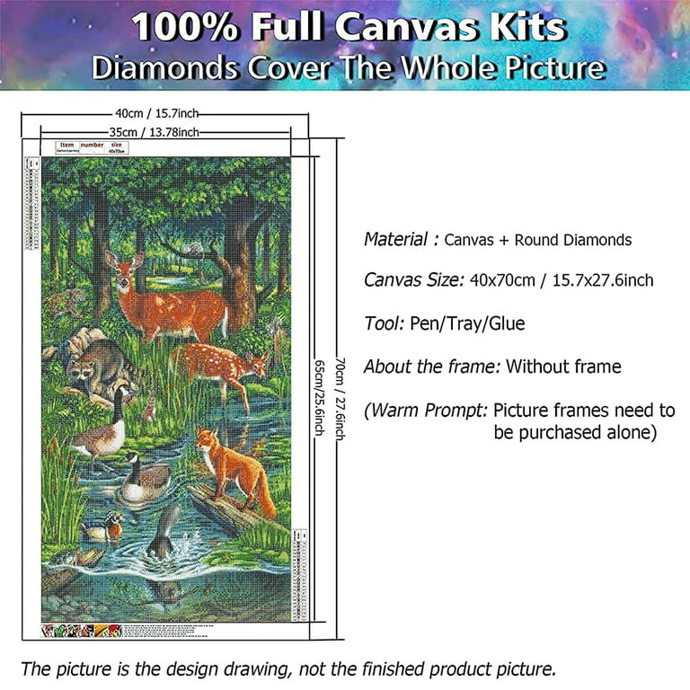 YALKIN 5D Diamond Painting Kits for Adults DIY Large Animal Full Round  Drill (27.56 x 15.7 inch) Embroidery Pictures Arts Paint by Number Kits  Diamond