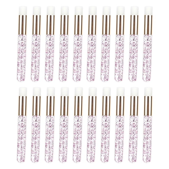 Minnieouse 20 Pieces Lash Shampoo Brushes Cosmetic Off Tool Lash Peel Remover Pinceles de maquillaje y herramientas Oro rosado