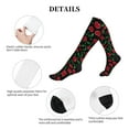 thumbnail image 5 of Lsque Cherry Pattern Sport Compression Socks for Men & Women 15-20 mmHg Knee High Nurse Pregnant Running Medical and Travel Athletic, 5 of 6