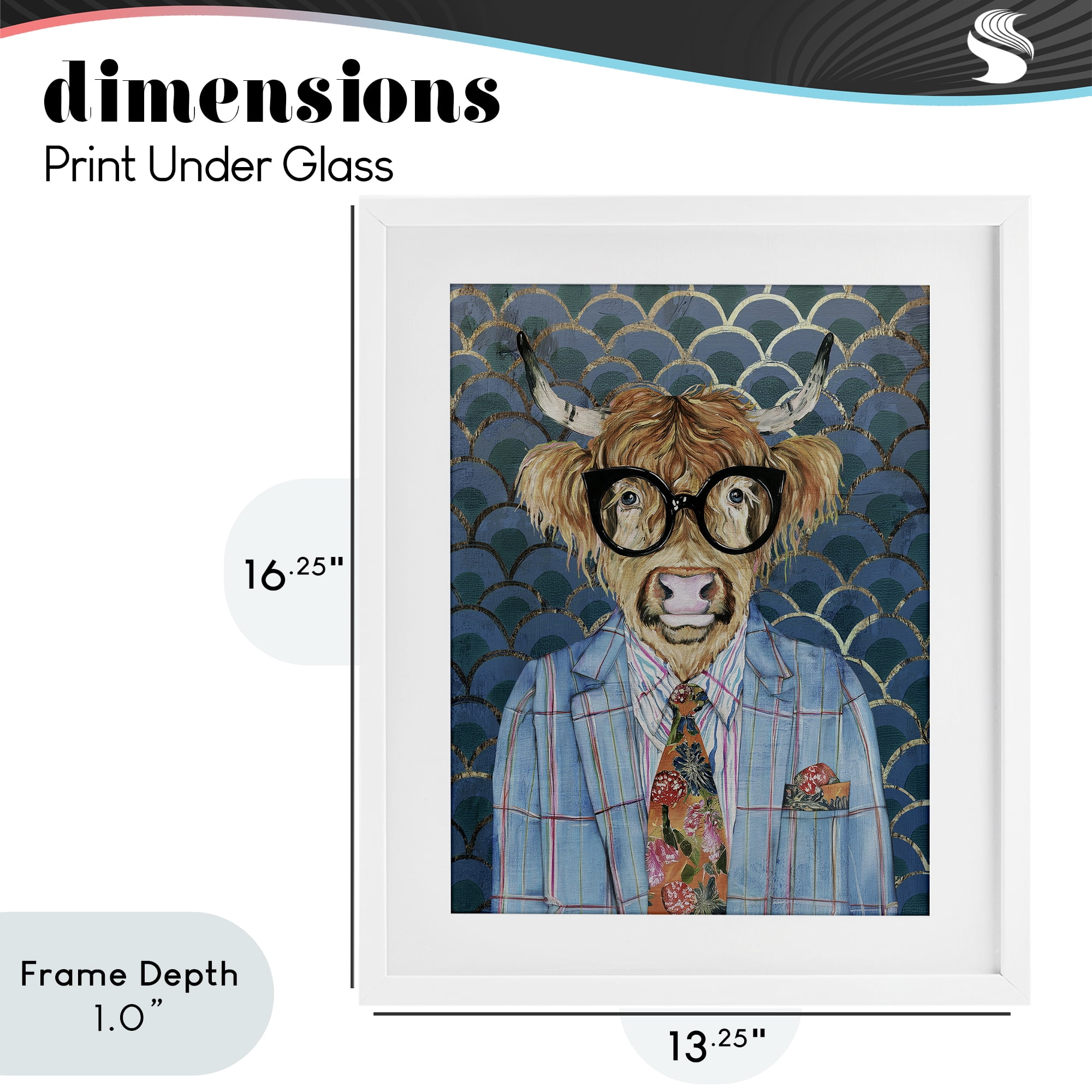Stupell Industries Cool Highlander Portrait White Framed Print Under Glass, design by Svetlana Aleynikova
