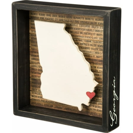 Georgian Shape - Primitives By Kathy Georgia State Shape Box Sign