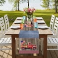 thumbnail image 4 of Table Runners 72 Inches Long Dress Scarves, Independence Day Farmhouse Kitchen Table Runner, Coffee Tablerunners, Red Truck Watermelon Star Wooden Grain 16x72 Inch, 4 of 9