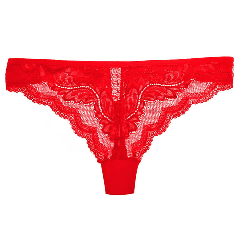 Happy NEW YEAR 2021, Cotton Spandex Thongs Underwear G-strings, for Good  Luck, Women's Breathable Cotton Thong Pantie RED Color 