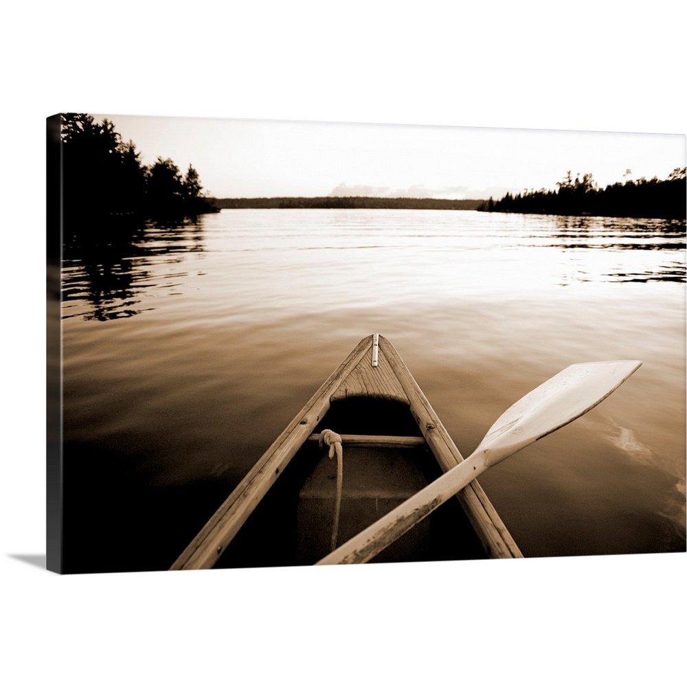Great BIG Canvas "Boat On The Water, Lake Of The Woods, Ontario