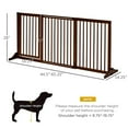 thumbnail image 5 of Barara King Freestanding Length Adjustable Wooden Pet Gate with Lockable Door 3 Panels, Brown, 5 of 7